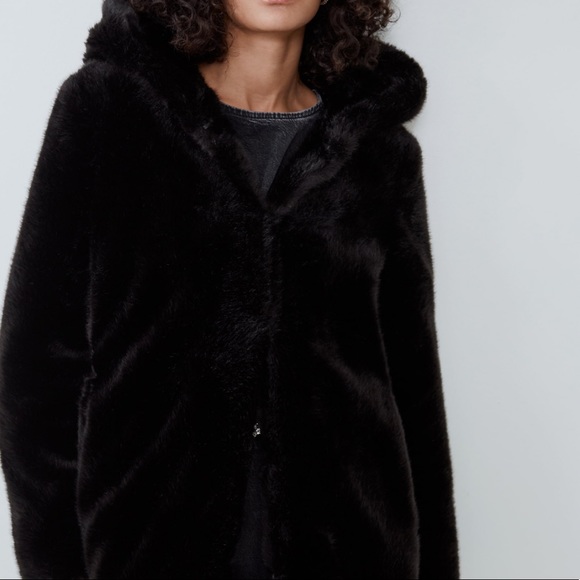 Zara Faux Fur Hooded Coat - Picture 12 of 13
